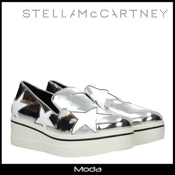 超美品 ステラマッカートニー ローファー レディース Stella Mccartney 靴 シルバー お歳暮 Www Thedailyspud Com