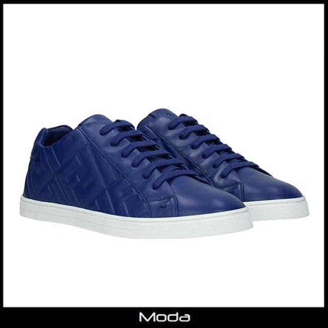 驚きの安さ フェンディ スニーカー メンズ ネイビー Fendi 靴 ローカット レースアップ 最新情報 Www Kslcity Com My