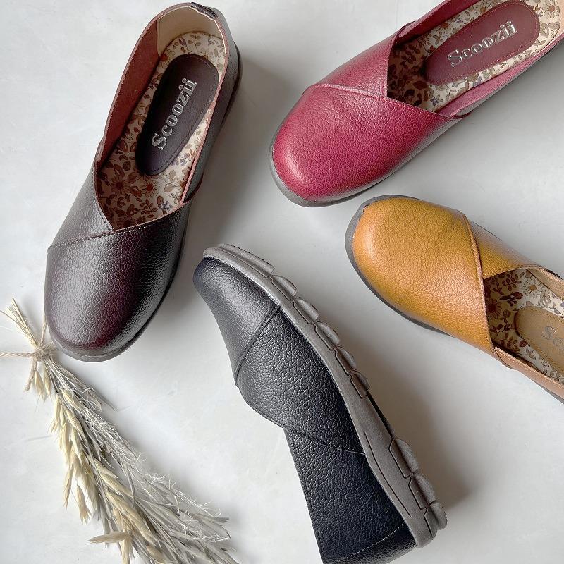 Scoozii 送料無料 フラットシューズ パンプス スコージー 軽量