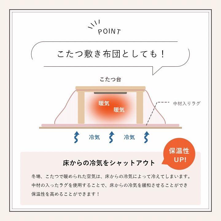 幸せのふわっふわ極上足触りラグ 抗菌防臭 厚さ8mmウレタン入り ズレ防止 こたつ敷布団 床暖房対応 ホットカーペット対応【約1畳(95×185cm)】 |  | 14