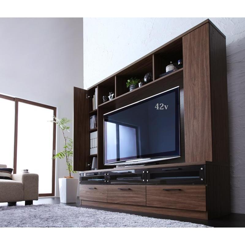 リビングを上質にするハイタイプテレビボード　薄型50型テレビまで対応　重厚感ある木目調　収納力大　配線穴付　ウォールナット柄 |  | 15
