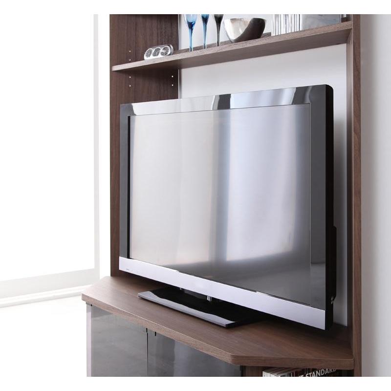 コーナーにも平面にも置ける薄型スタイリッシュテレビボード　52V対応可　収納力大　隠しキャスターで移動楽々　【幅120×奥行40.3×高さ162cm】 |  | 14