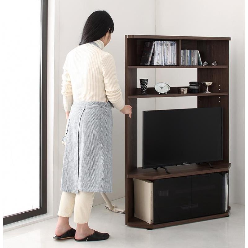 ワンルームにも置ける超薄型スタイリッシュテレビボード　40V対応可　収納力大　隠しキャスターで移動楽々　【幅95×奥行34.3×高さ140.2cm】 |  | 05