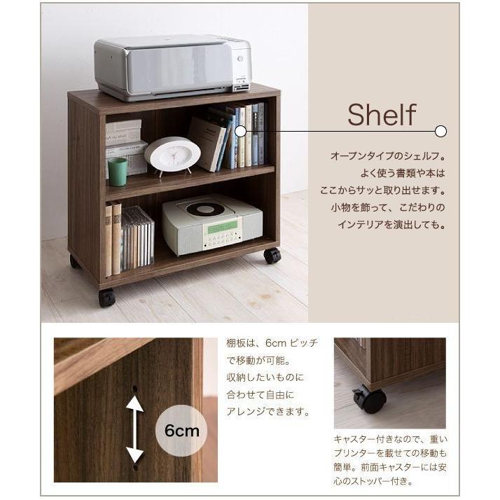 PCデスク3点セット ワゴンとシェルフ付 ユニットデスク パソコンデスク 書斎机 木目柄 高級感 |  | 03