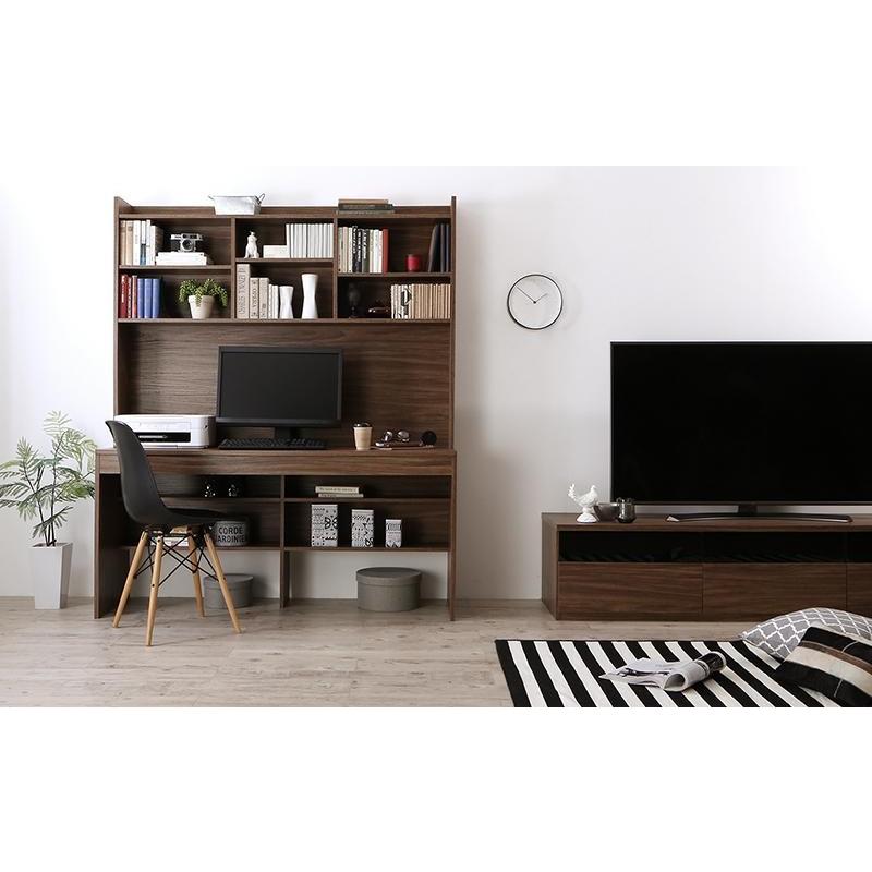 手を伸ばせば必要なものが届く快適パソコンデスク PC机 本棚 収納付