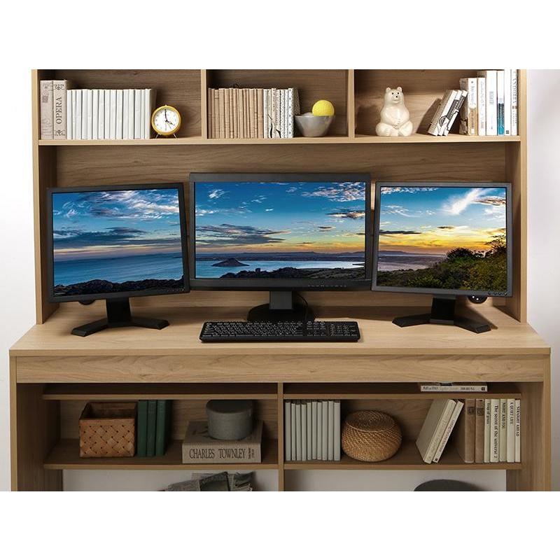 手を伸ばせば必要なものが届く快適パソコンデスク PC机 本棚 収納付