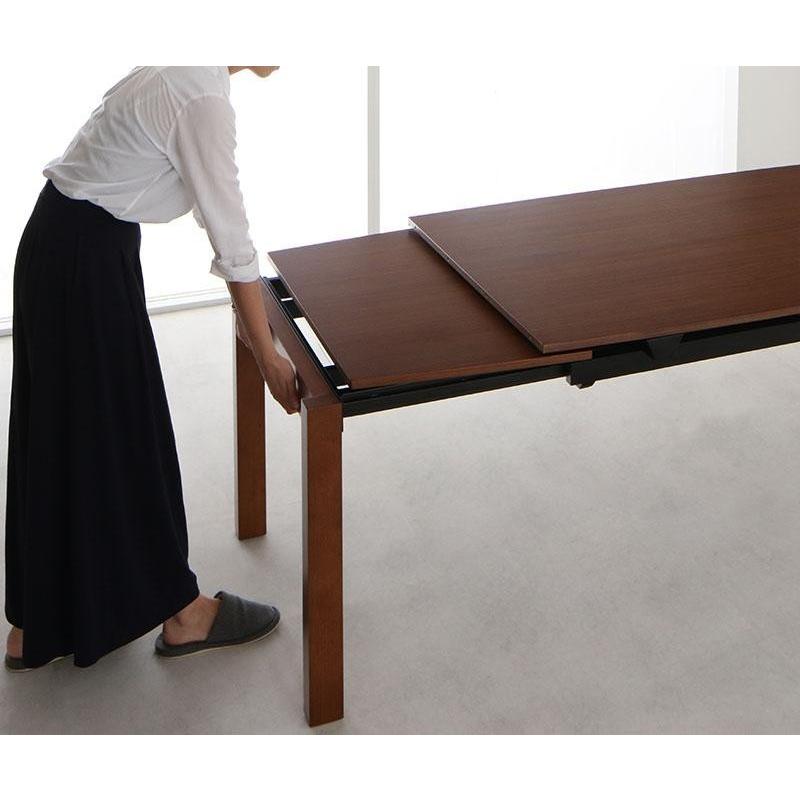 ダイナミックデザインダイニング6点セット 天然木 【伸縮式テーブル(幅140-240cm)1＋チェア4＋ベンチ1】 |  | 07