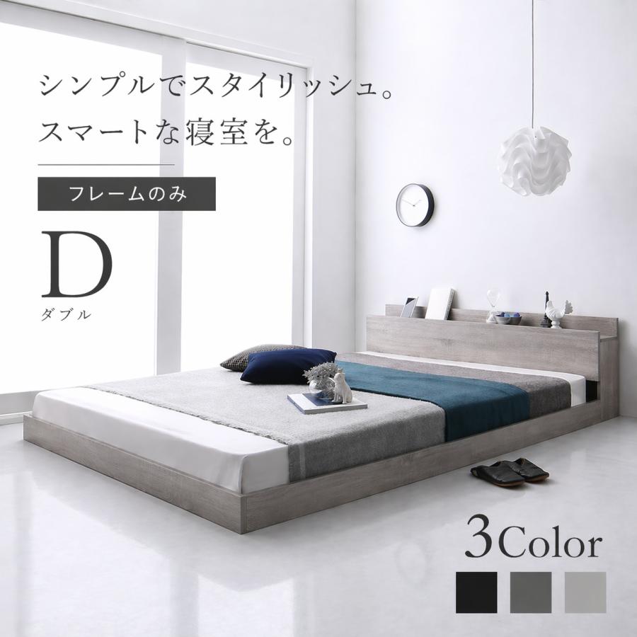 ストレートでかっこいいロースタイルベッドフレーム フレームのみ【ダブル】 | 