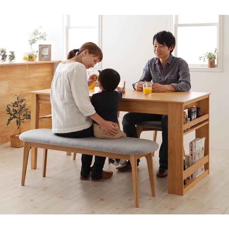 3ステップで伸ばせる伸長式ダイニングテーブル 単品 天然木 ラック付 |  | 13