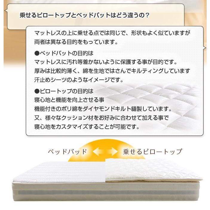 国産ピロートップ ベッドパッド 敷パッド 厚さ3cm 洗濯OK マットレスに乗せるだけ 高級ホテル仕様の寝心地 【ワイドキング：幅194×長さ195×厚さ3cm】 |  | 01