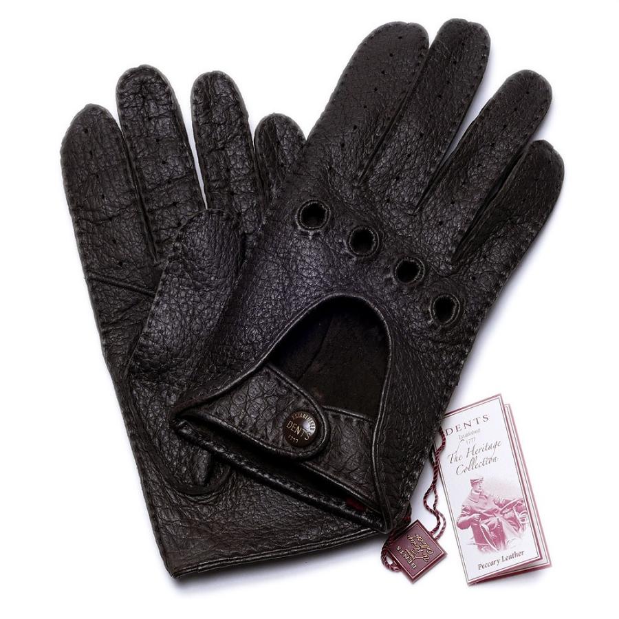 ペッカリー革製ドライビンググローブ半指（rsl/ドイツ製/ブラウン/M）