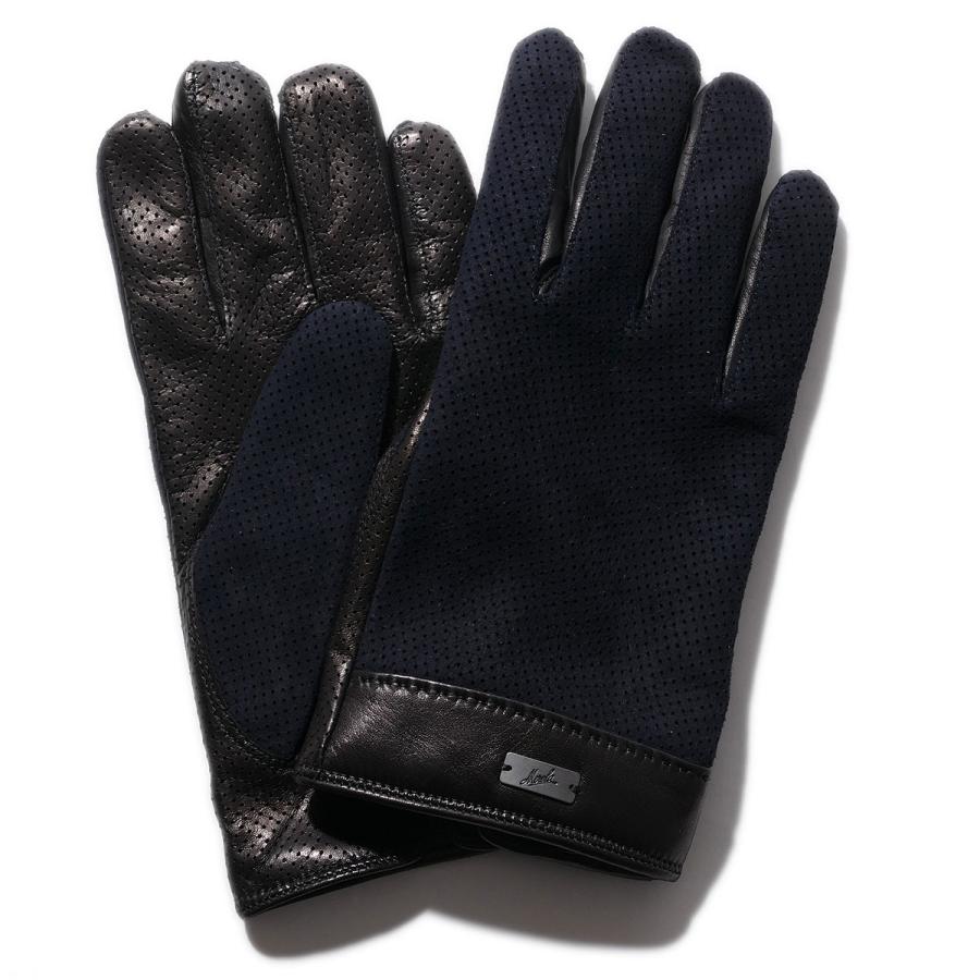 モーダオンラインyahoo 店のメローラ ドライビンググローブ Zu109 ネイビー ブラック パンチングスエード ラムナッパ カシミヤ裏地 イタリア製 Merola 手袋 メンズ 手ぶくろ 男性用 革 ならyahoo ショッピング ランキングや口コミも豊富な