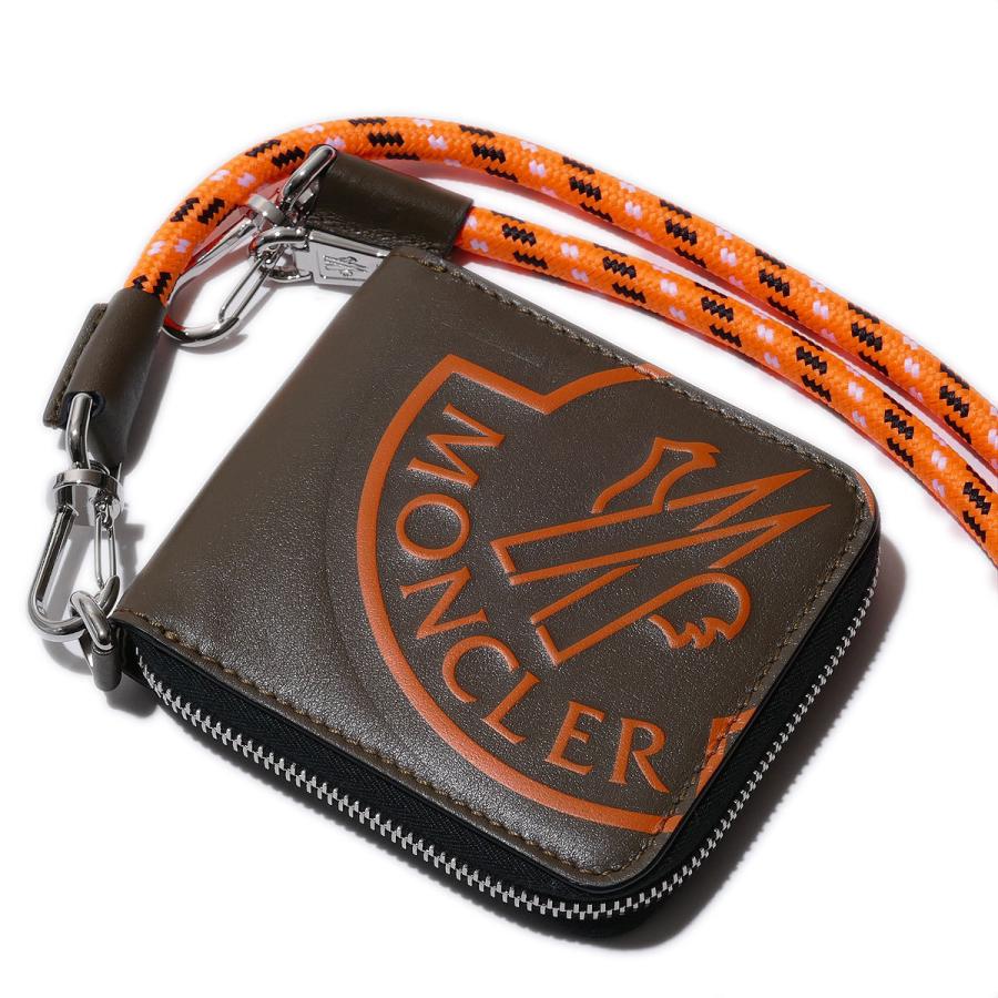 モンクレール MONCLER 財布 オレンジ グリーン レザー
