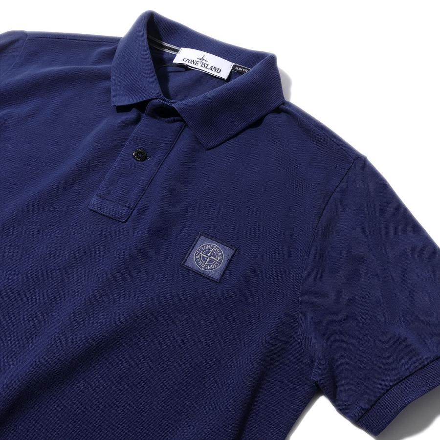 STONE ISLAND ダークブルー 半袖ポロシャツ