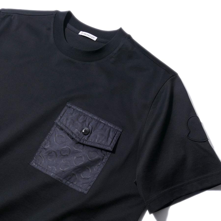 2023SS NEWモンクレール Tシャツ 8C00052 999ブラック MONCLER メンズ 