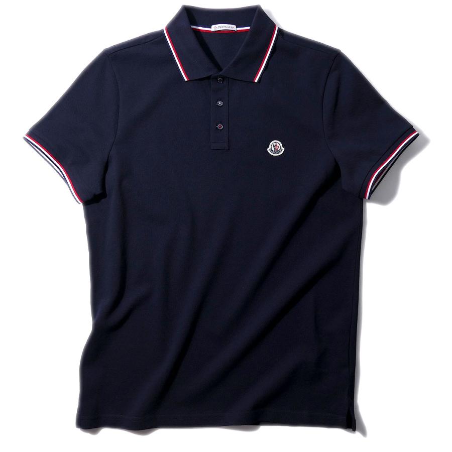 モンクレール 鹿の子 ポロシャツ8A70300 77Xネイビー MONCLER 半袖 大きいサイズ メンズ  ハイ ブランド ギフトの画像