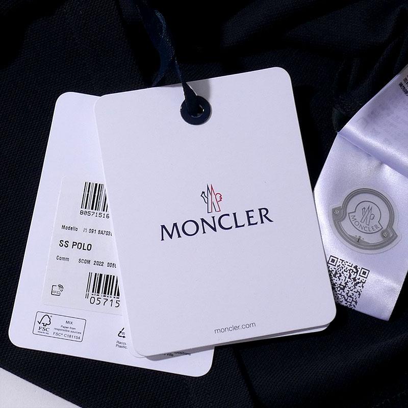 モンクレール 鹿の子 ポロシャツ8A70300 77Xネイビー MONCLER 半袖 大きいサイズ メンズ  ハイ ブランド ギフトの画像