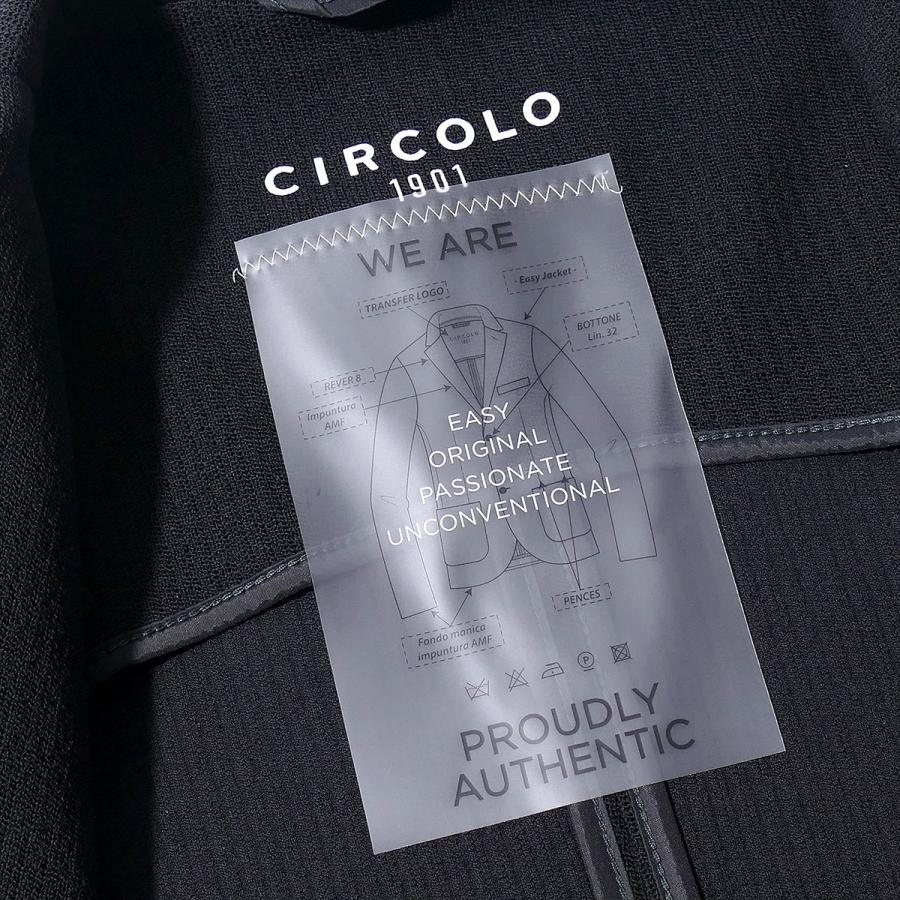 チルコロ ストレッチジャージージャケットCN4138 NERO ヴァージンウール マイクロリブ CIRCOLO 1901の画像