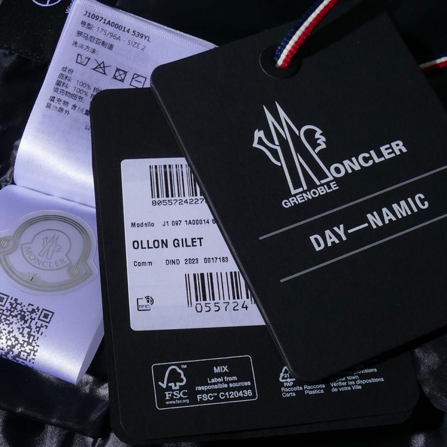 モンクレールグルノーブル ダウンベスト OLLON 999ブラック MONCLER メンズの画像