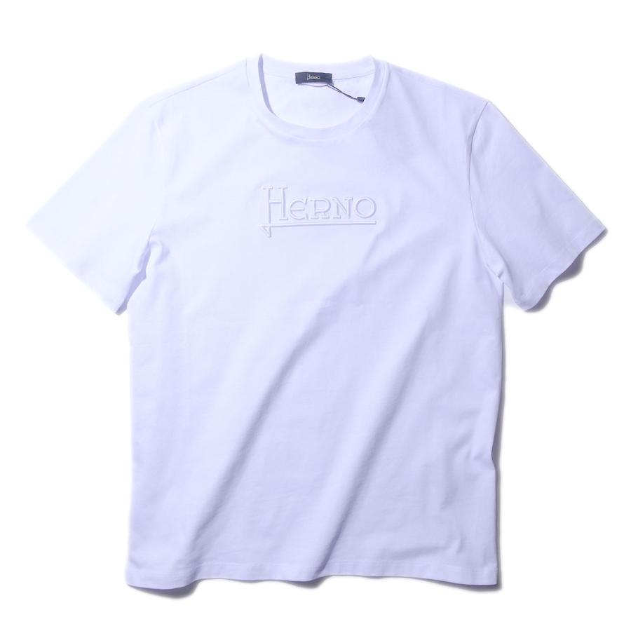 2024SS ヘルノ コンパクトジャージーTシャツ JG000211U 52000 ホワイト HERNO メンズ ブランド ギフト 2024年春夏｜modaonline1｜02