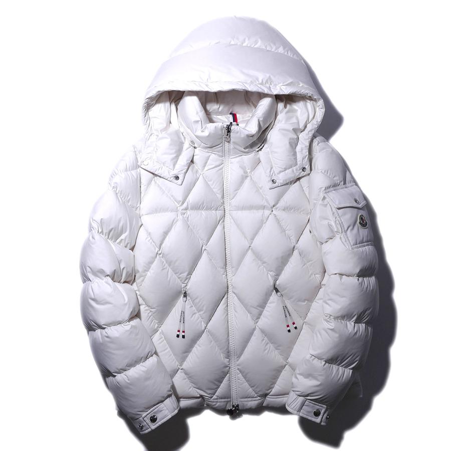 MONCLER ホワイト ジャンパー Moncler White Synthetic Zip Front Hooded Down Jacket L