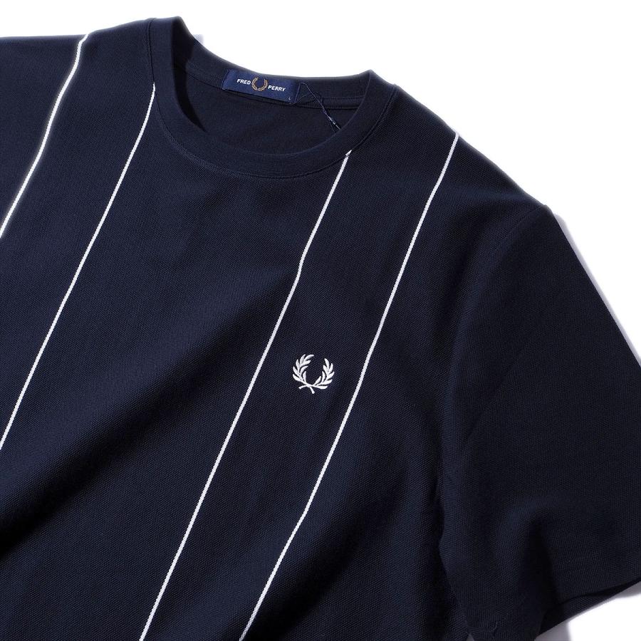 即発 フレッドペリー ピンストライプTシャツ M9859 ネイビー FRED PERRY フレッドペリー ピンストライプTシャツ M9859 メンズ