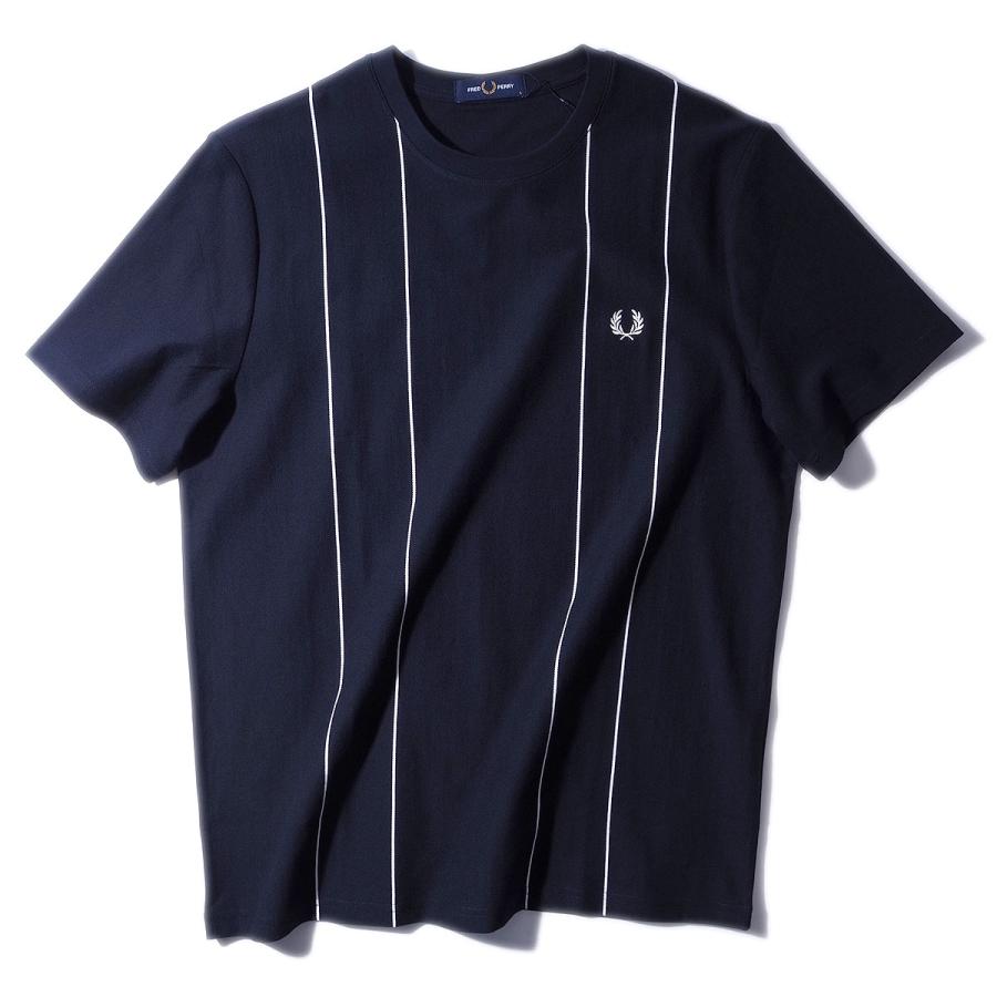 即発 フレッドペリー ピンストライプTシャツ M9859 ネイビー FRED PERRY フレッドペリー ピンストライプTシャツ M9859 メンズ