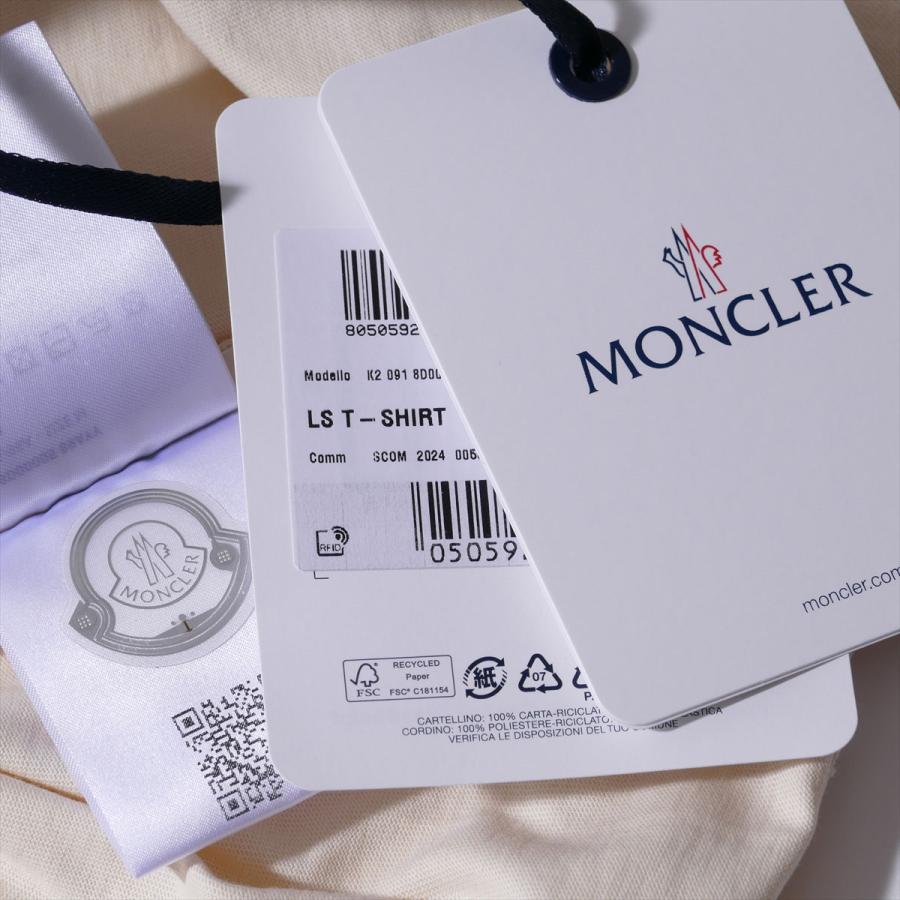 モンクレール ロングスリーブTシャツ 8D00005 050アイボリー MONCLER メンズ 長袖 ロンT 2025AW 2025年秋冬の画像