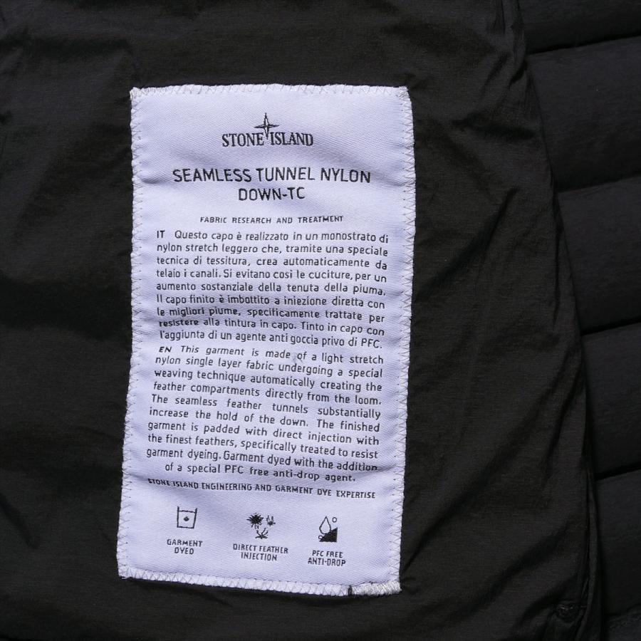 ストーンアイランド STONE ISLAND ダウンベスト G100004 ブラック SEAMLESS TUNNEL NYLON DOWN-TC メンズ ブランド 2025AW 2025年秋冬の画像
