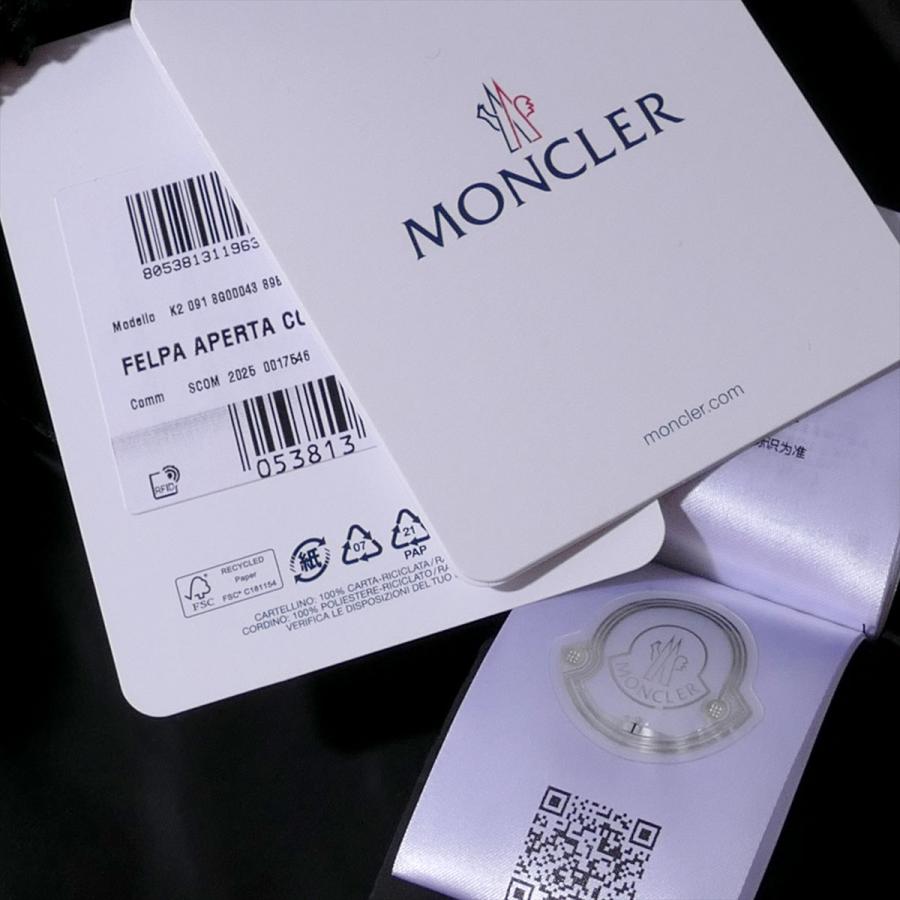 モンクレール ジップアップ カーディガン 8G00043 テディ フリース ZIP UP CARDIGAN ブラック MONCLER メンズ 2025AW 2025年秋冬の画像