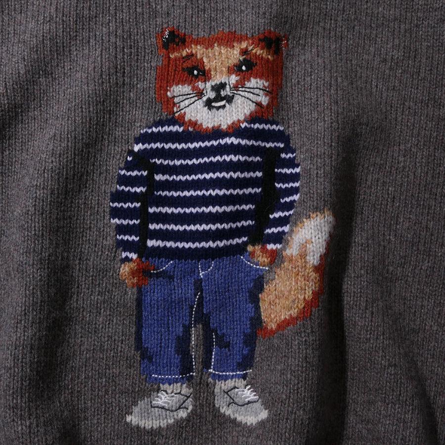 メゾンキツネ MAISON KITSUNE ニット PM00806 [グレー] ドレスド フォックス インターシャ ウール ジャンパー メンズ ブランド 高級 2025AW 2025年秋冬[030450]_2