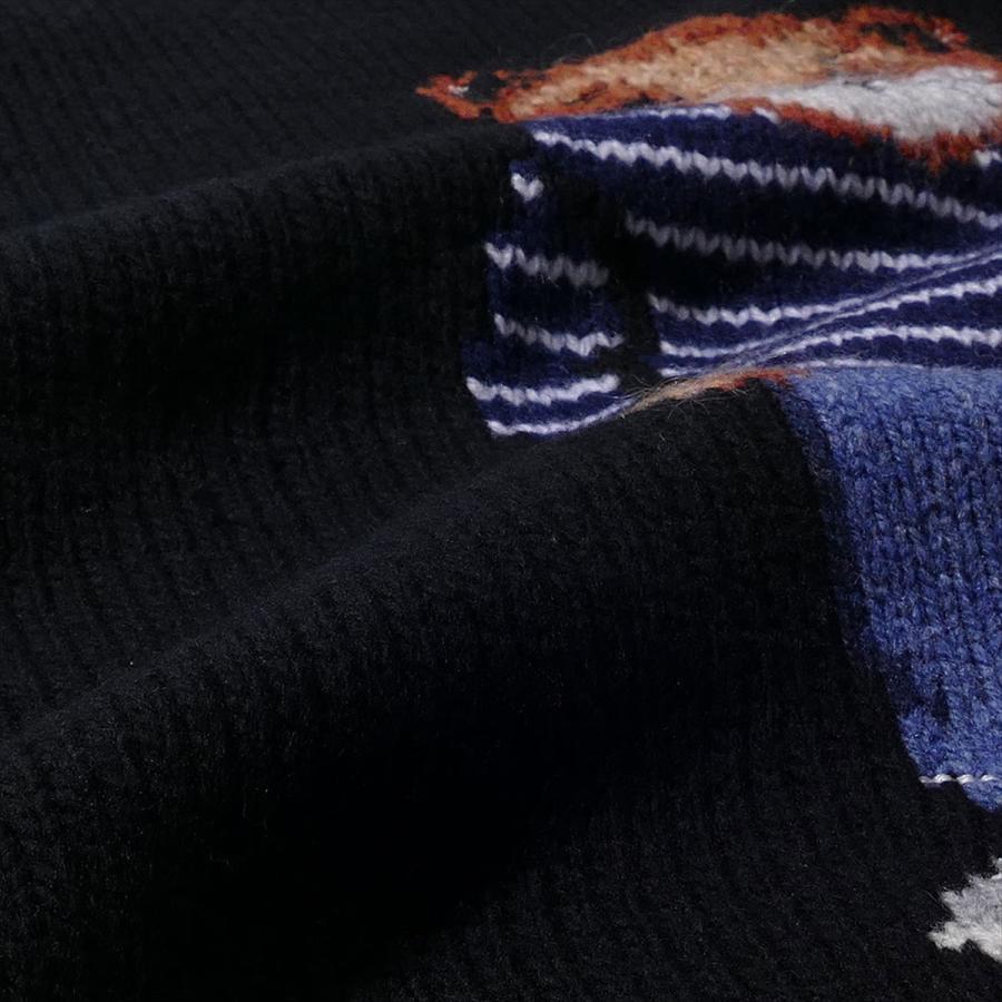 メゾンキツネ MAISON KITSUNE ニット PM00806 [ブラック] ドレスド フォックス インターシャ ウール ジャンパー メンズ ブランド 高級_7