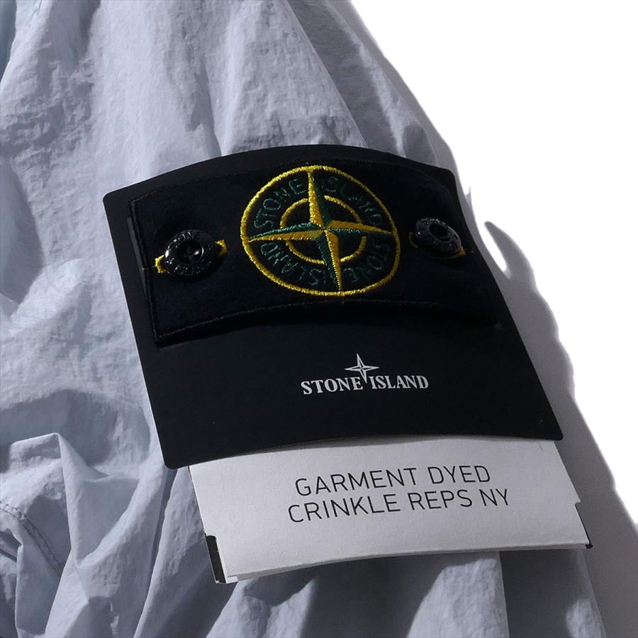 ストーンアイランド STONE ISLAND フーデッドジャケット 4100001 V0041スカイブルー CRINKLE REPS R-NY ブルゾン メンズ ブランド 2026SS 2026年春夏の画像