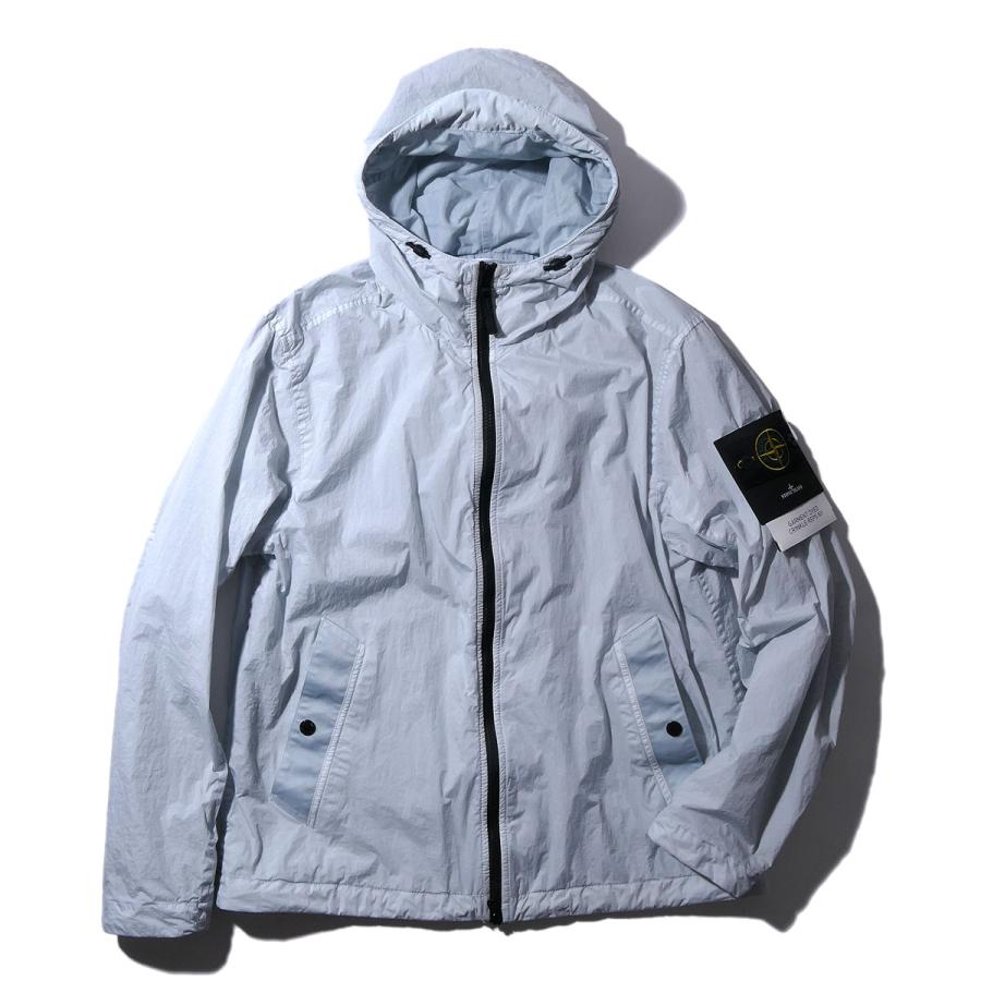 ストーンアイランド STONE ISLAND フーデッドジャケット 4100001 V0041スカイブルー CRINKLE REPS R-NY ブルゾン メンズ ブランド 2026SS 2026年春夏の画像