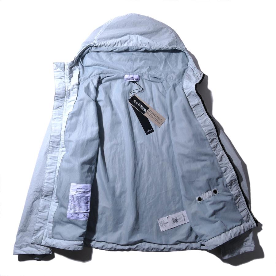 ストーンアイランド STONE ISLAND フーデッドジャケット 4100001 V0041スカイブルー CRINKLE REPS R-NY ブルゾン メンズ ブランド 2026SS 2026年春夏の画像