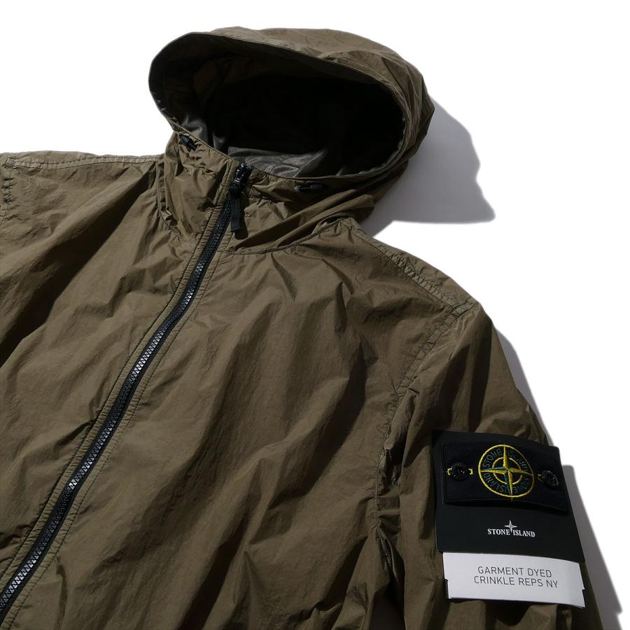 ストーンアイランド STONE ISLAND フーデッドジャケット 4100001 V005G ミリタリーグリーン CRINKLE REPS R-NY ブルゾン メンズ ブランド 2026SS 2026年春夏の画像