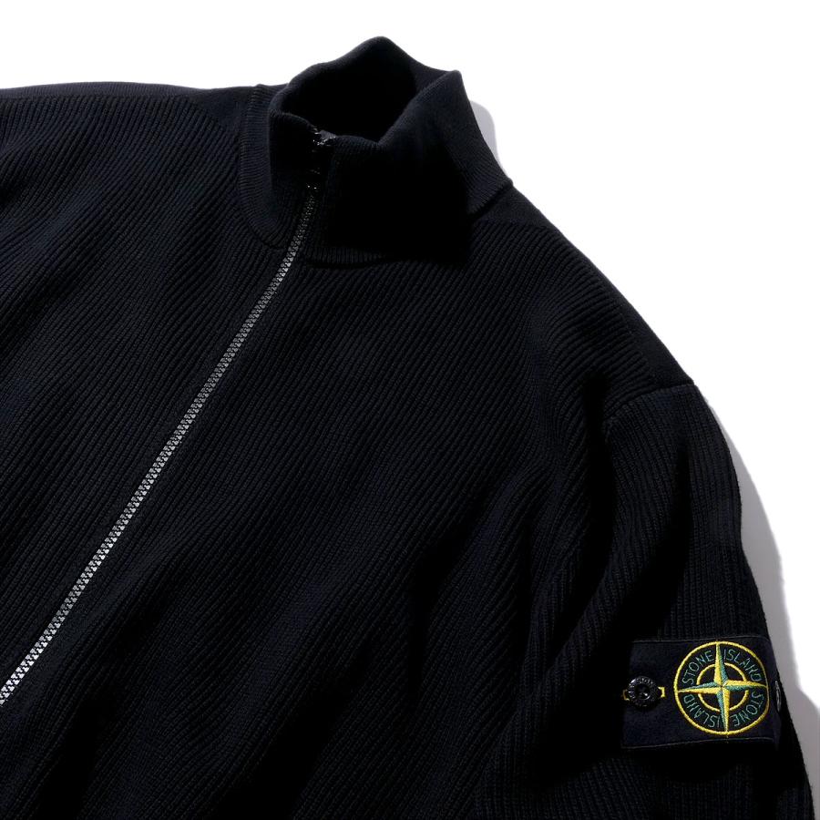 ストーンアイランド ジップアップ ニットカーディガン 5100126 V0029ブラック STONE ISLAND リブ編み ORGANIC COTTON メンズ ブランド  2026SS 2026年春夏の画像