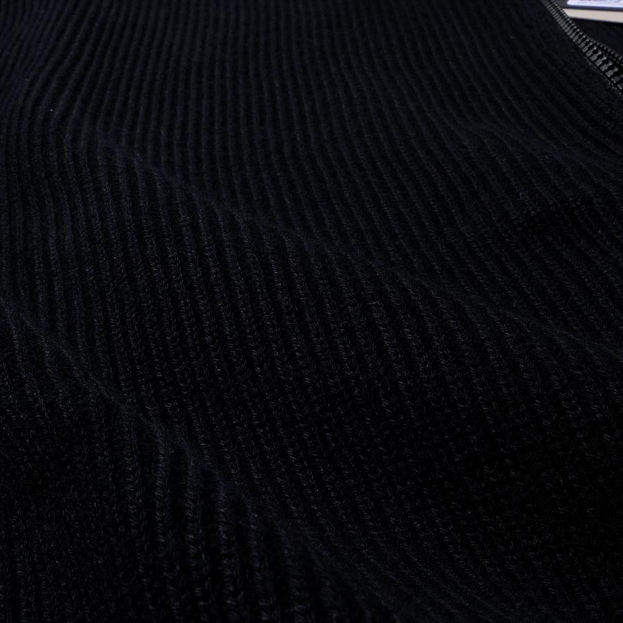 ストーンアイランド ジップアップ ニットカーディガン 5100126 V0029ブラック STONE ISLAND リブ編み ORGANIC COTTON メンズ ブランド  2026SS 2026年春夏の画像