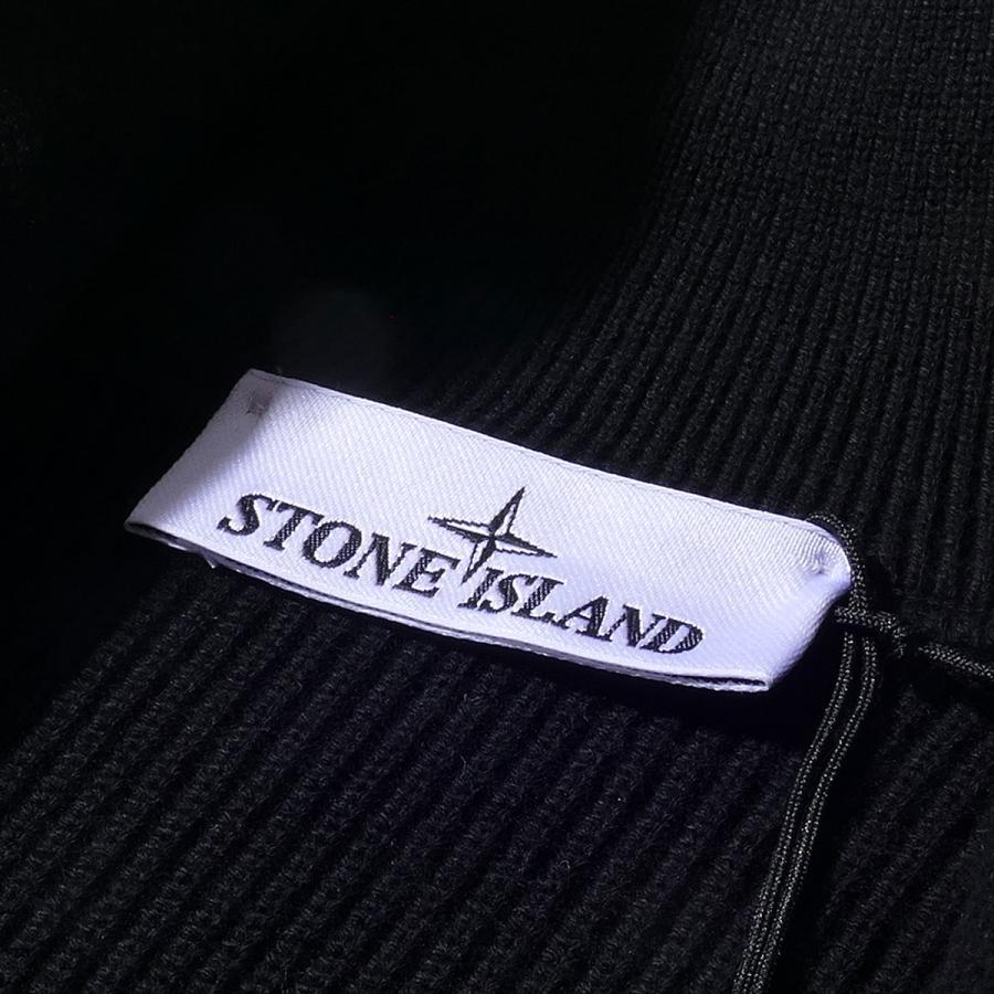 ストーンアイランド ジップアップ ニットカーディガン 5100126 V0029ブラック STONE ISLAND リブ編み ORGANIC COTTON メンズ ブランド  2026SS 2026年春夏の画像