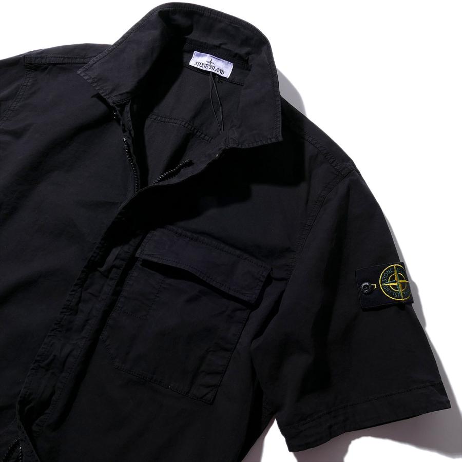 ストーンアイランド ショートスリーブシャツ 1100025 V0029ブラック STONE ISLAND シャツジャケット 半袖 メンズ ブランド  2026SS 2026年春夏の画像
