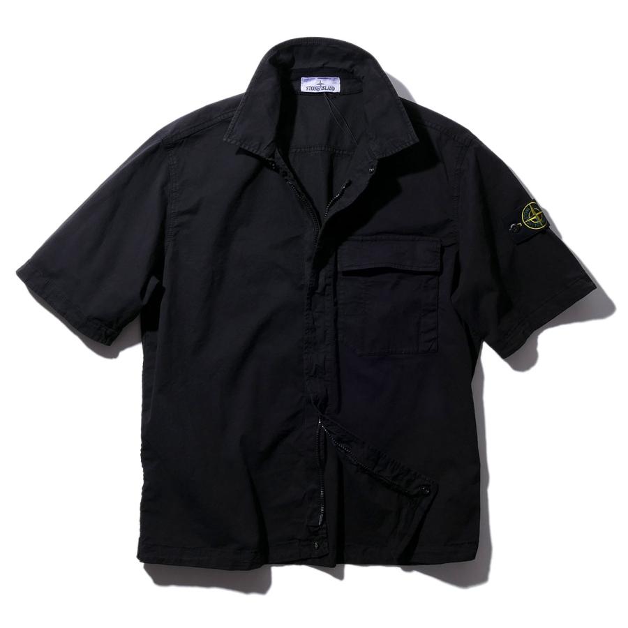 ストーンアイランド ショートスリーブシャツ 1100025 V0029ブラック STONE ISLAND シャツジャケット 半袖 メンズ ブランド  2026SS 2026年春夏の画像