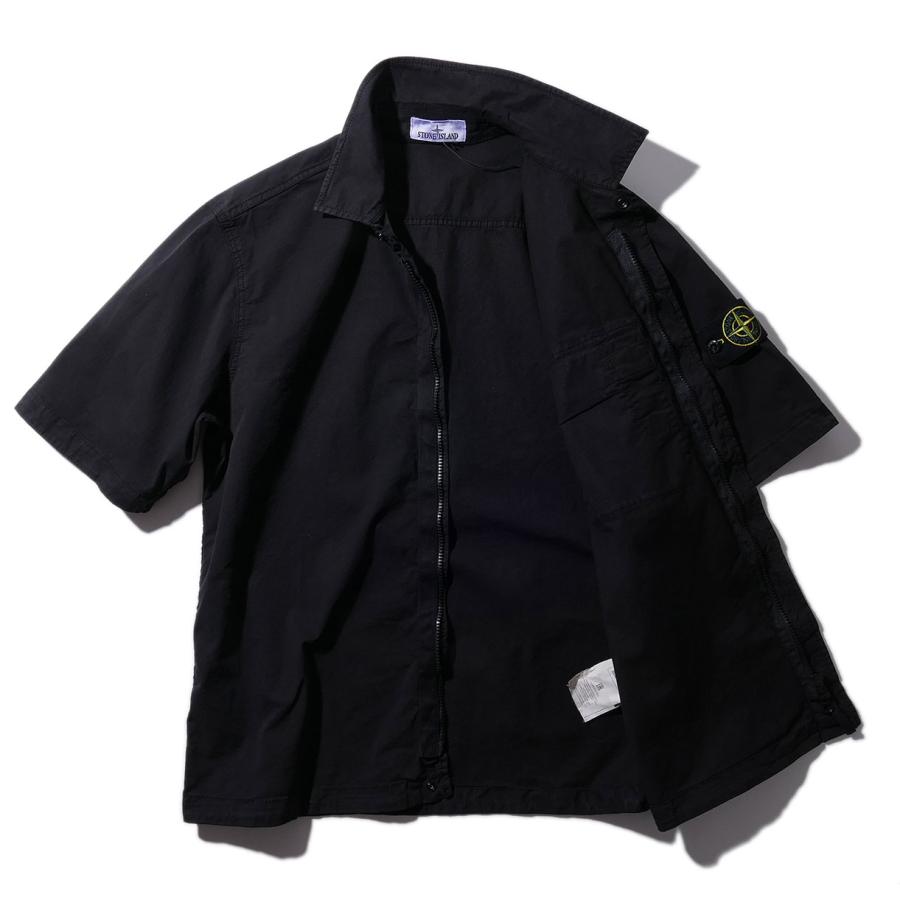 ストーンアイランド ショートスリーブシャツ 1100025 V0029ブラック STONE ISLAND シャツジャケット 半袖 メンズ ブランド  2026SS 2026年春夏の画像