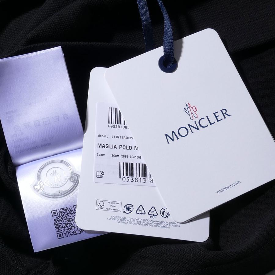 モンクレール ポロシャツ 8A00027 999ブラック MONCLER メンズ  ハイ ブランド ギフト 半袖  2026SS 2026年春夏の画像