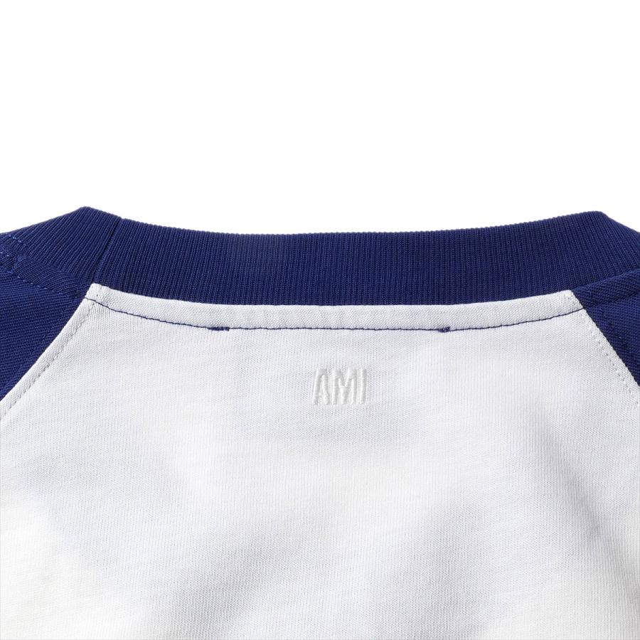 AMI PARIS アミパリス Ami de Coeur ニットパッチTシャツ UTS379 A027クリーム メンズ レディース ユニセックス 半袖 カットソー ロゴ 2026SS 2026年春夏の画像