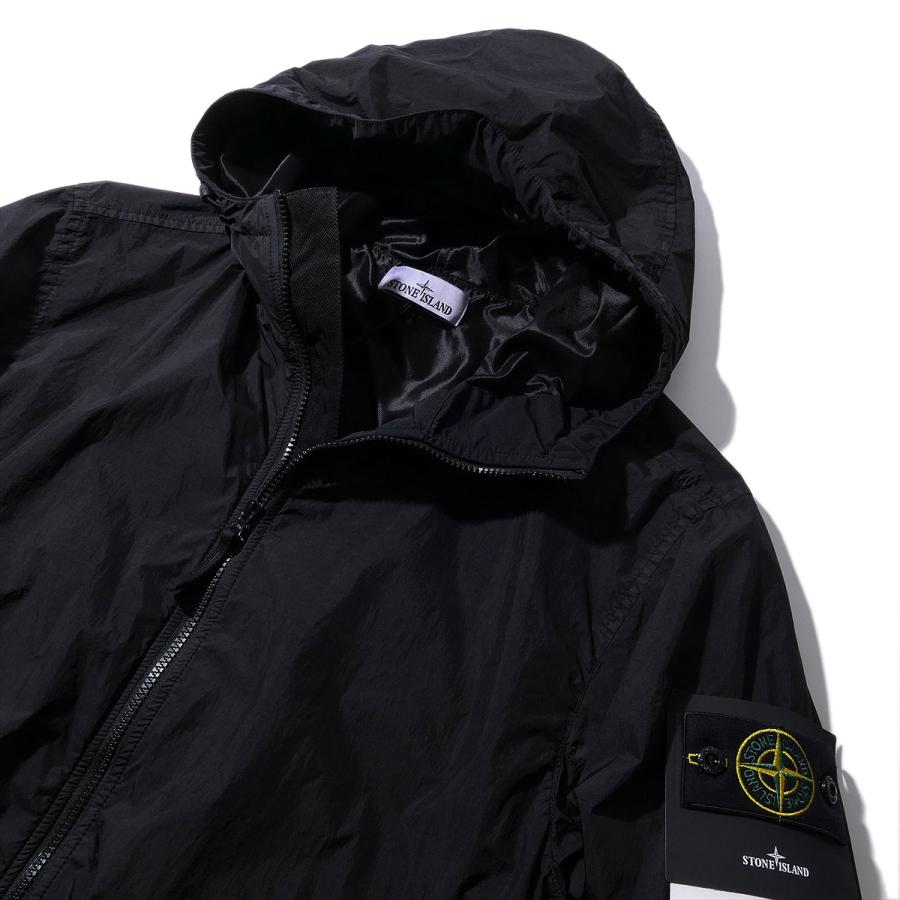 ストーンアイランド STONE ISLAND フーデッドジャケット 4100001 V0029ブラック CRINKLE REPS R-NY ブルゾン メンズ ブランド 2026SS 2026年春夏の画像