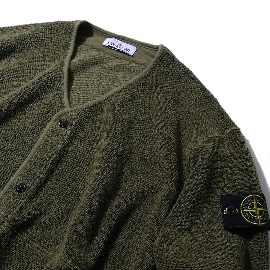 ストーンアイランド カーディガン 6100020 V005Gミリタリーグリーン STONE ISLAND スウェット ORGANIC COTTON FLEECE メンズ ブランド  2026SS 2026年春夏の画像