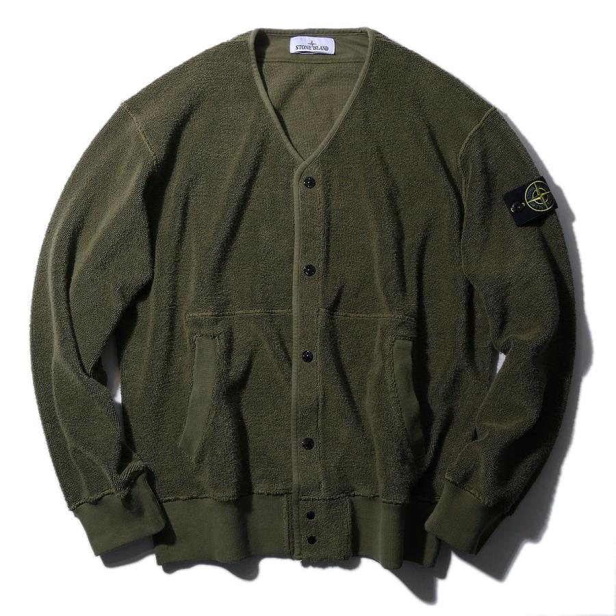 ストーンアイランド カーディガン 6100020 V005Gミリタリーグリーン STONE ISLAND スウェット ORGANIC COTTON FLEECE メンズ ブランド  2026SS 2026年春夏の画像