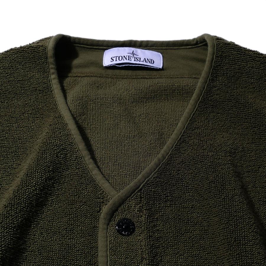 ストーンアイランド カーディガン 6100020 V005Gミリタリーグリーン STONE ISLAND スウェット ORGANIC COTTON FLEECE メンズ ブランド  2026SS 2026年春夏の画像