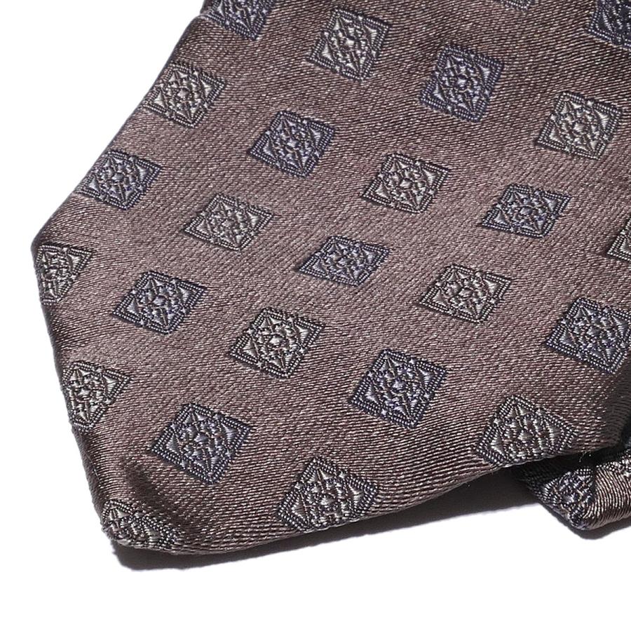 極美品　ブルネロクチネリ　ネクタイ　ダークブラウン　小紋柄 BRUNELLO CUCINELLI（ブルネロクチネリ） イタリア製 ハンドメイド