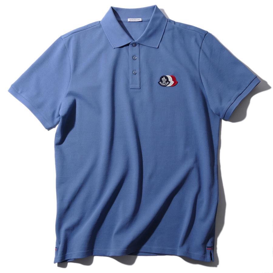 美品 MONCLER ライトブルーポロシャツ MONCLER（モンクレール） ポロシャツ 8A00030 714ライトブルー メンズ